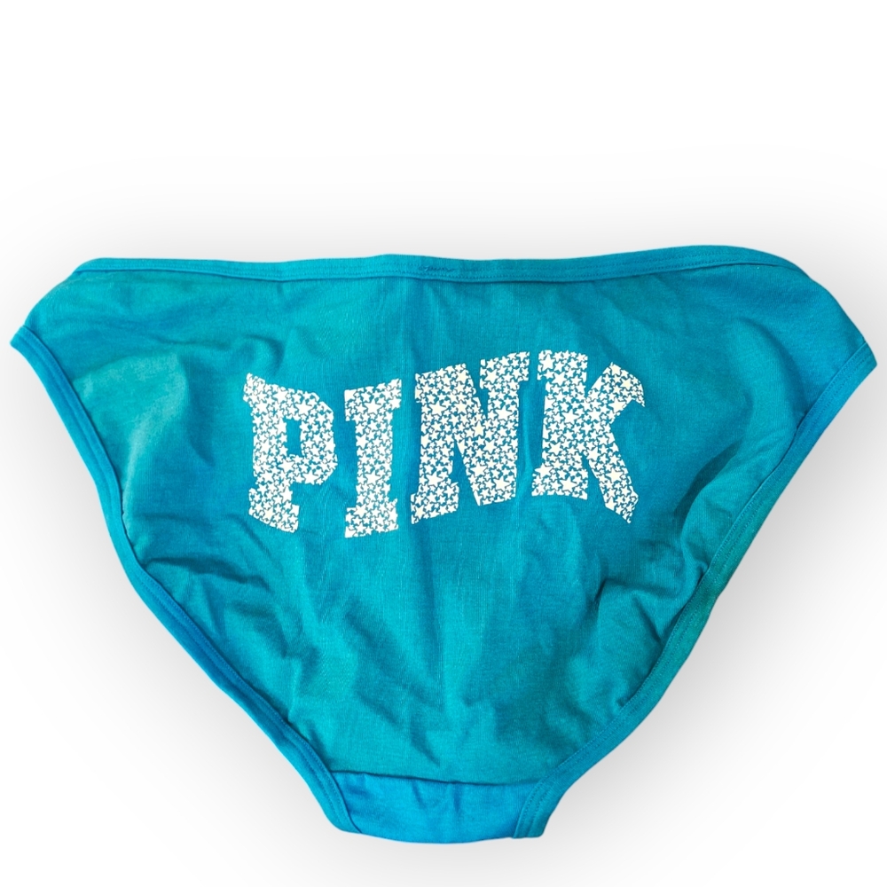 New PINK Victoria's Secret Blue Cotton Logo Panties Size XL Bikini Underwear